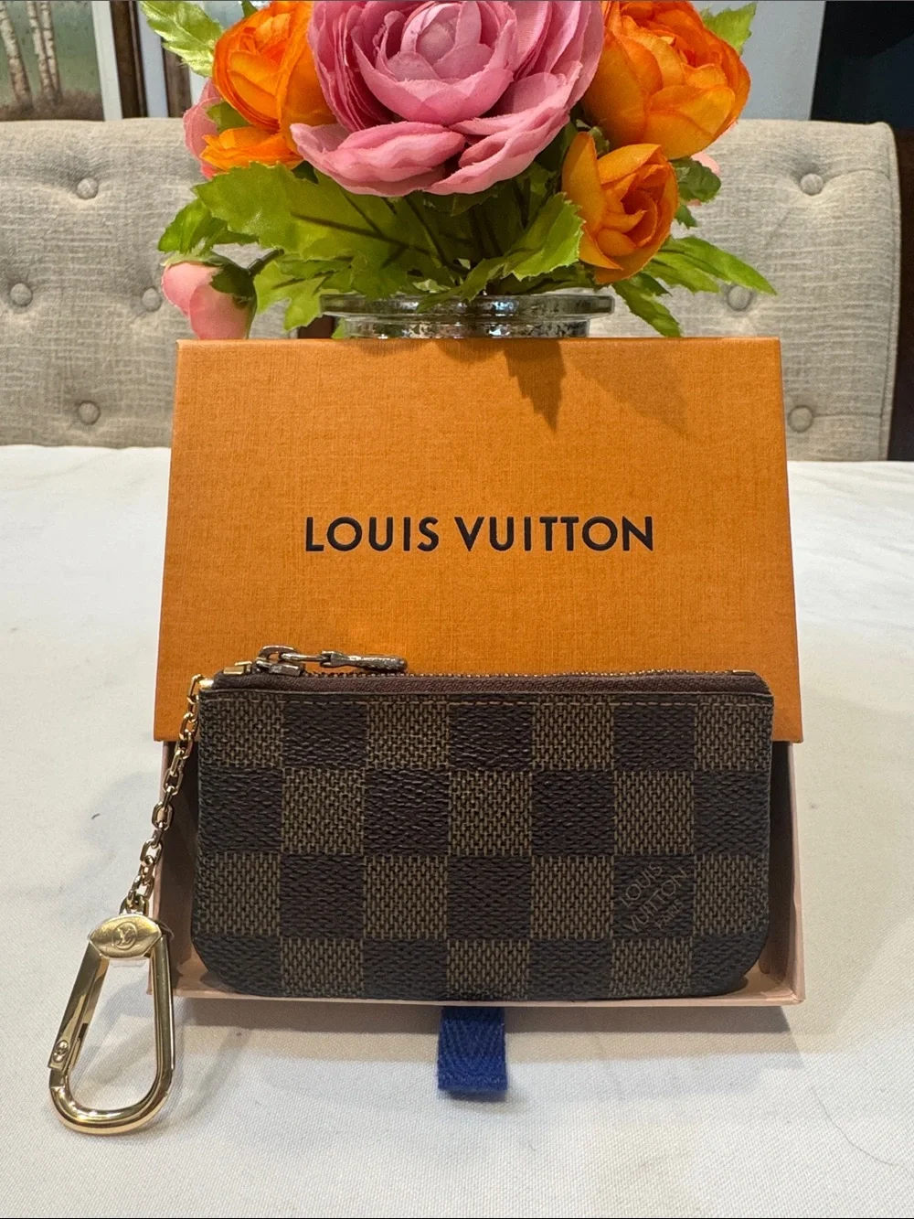 AuthenticLouis Vuitton Damier Ebene Key Cles